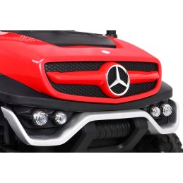 Mercedes Benz Unimog dla dzieci Czerwony + Napęd 4x4 + Pilot + Bagażnik + Wolny Start + MP3 LED