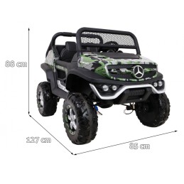 Mercedes Benz Unimog dla dzieci Lakier Moro + Napęd 4x4 + Pilot + Bagażnik + Wolny Start + Radio MP3 + LED