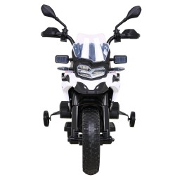 Motor BMW F850 GS na akumulator dla dzieci Biały + Kółka pomocnicze + Audio LED + Wolny Start + EVA