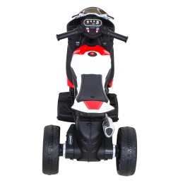 Motor BMW HP4 na akumulator dla dzieci Czerwony + 3 Koła + LED + MP3 USB + Ekoskóra