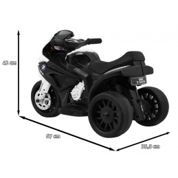 Motor BMW S1000 RR Mini na akumulator dla dzieci Czarny + 3 koła + Dźwięki + LED