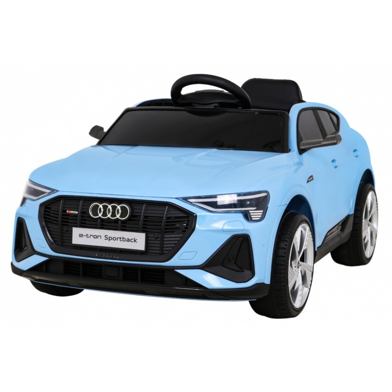 Audi E-Tron Sportback dla dzieci Niebieski + Pilot + Napęd 4x4 + Wolny Start + Radio MP3 + LED