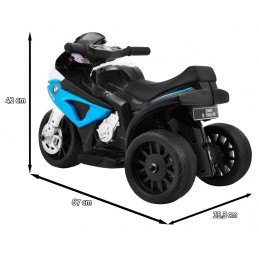 Motor BMW S1000 RR Mini na akumulator dla dzieci Niebieski + 3 koła + Dźwięki + LED