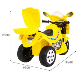 Motorek Trójkołowy BJX-088 elektryczny dla najmłodszych Żółty + Dźwięki + Światła