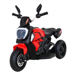 Motorek Fast Tourist na akumulator dla dzieci Czerwony + Audio + Światła + Ekoskóra