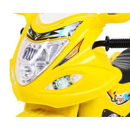 Motorek Trójkołowy BJX-088 elektryczny dla najmłodszych Żółty + Dźwięki + Światła