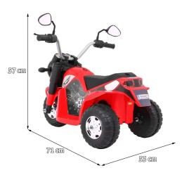 Motorek MiniBike na akumulator dla dzieci Czerwony + Dźwięki + Światła LED + Ekoskóra