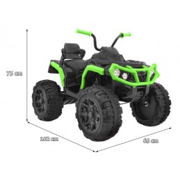 Quad ATV 2.4GHz na akumulator dla dzieci Czarno-zielony + Pilot + Koła EVA + Radio MP3 + Wolny Start