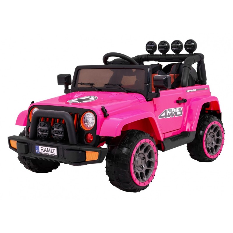 Auto Terenowe Full Time 4WD dla dzieci Różowy + Napęd 4x4 + Pilot + Audio LED + Schowek