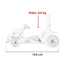 Gokart Fast 3 Drift na akumulator dla dzieci Biały + Funkcja driftu + Silniki 2x150W + Radio LED + Pasy