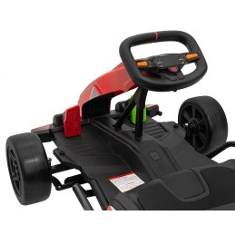 Gokart Fast 3 Drift na akumulator dla dzieci Czerwony + Funkcja driftu + Silniki 2x150W + Radio LED + Pasy