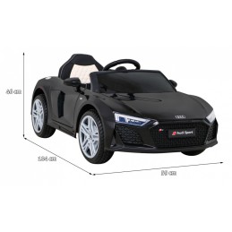 Audi R8 LIFT Samochodzik na akumulator Czarny + Pilot + Koła EVA + MP3 + LED