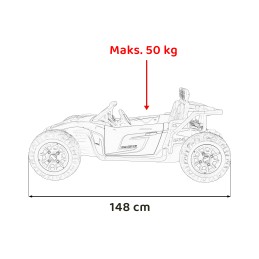 Auto Buggy Racing 5 na akumulator dla dzieci Niebieski + Silniki 2x200W + Pilot + Audio LED + Wolny Start