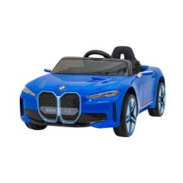 Autko BMW i4 na akumulator dla dzieci Niebieski + Wolny Start + EVA + Ekoskóra + Audio LED + Pilot