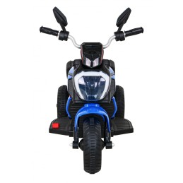 Motorek Fast Tourist na akumulator dla dzieci Niebieski + Audio + Światła + Ekoskóra