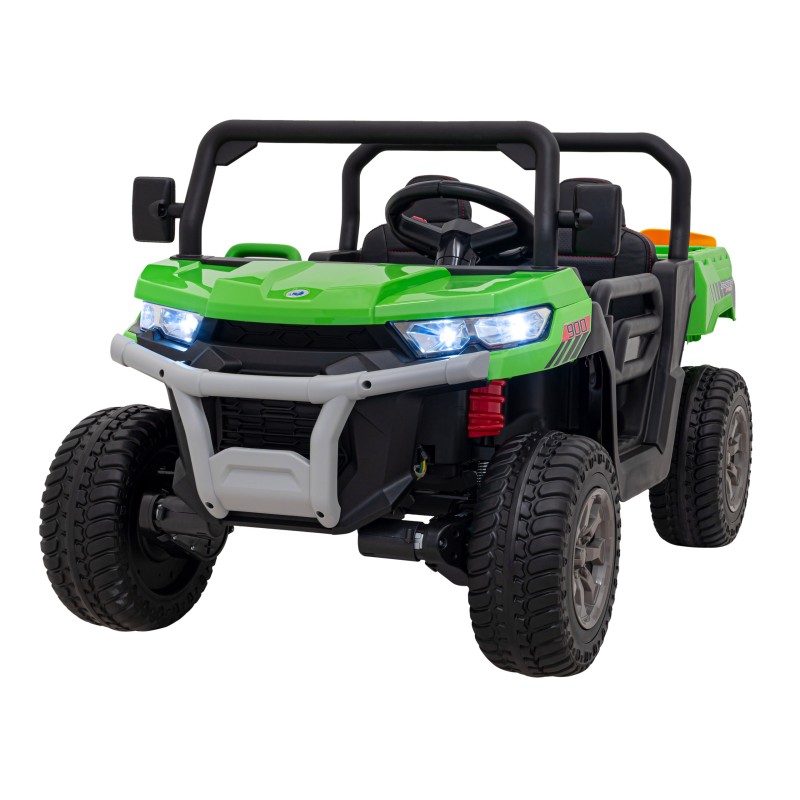 Auto Pick-Up Speed 900 dla dzieci Zielony + Napęd 4x4 + Ruchomy kiper + Bagażnik + Pilot + Łopatka + Audio LED