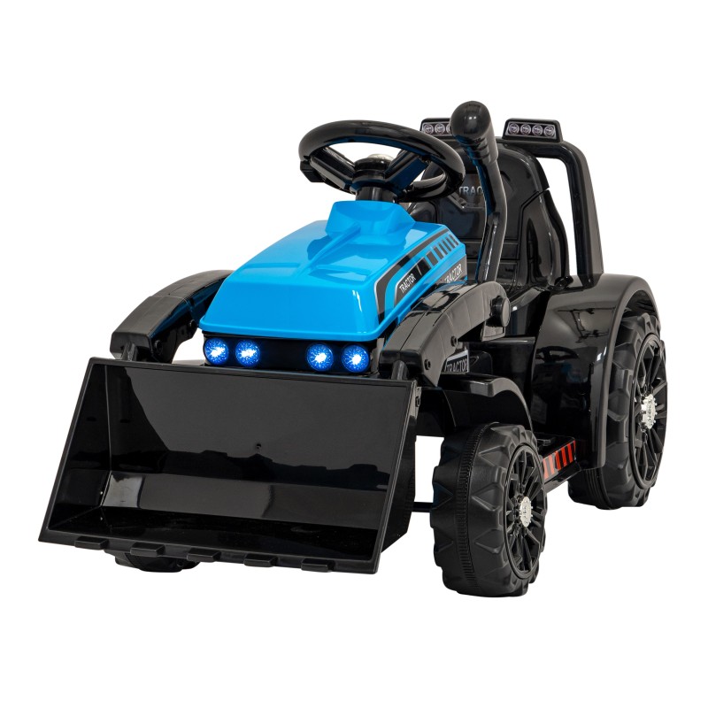 Traktor Spychacz G320 dla najmłodszych dzieci Niebieski + Ruchoma łyżka + Melodie + Klakson + Światła LED