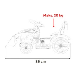 Traktor Spychacz G320 dla najmłodszych dzieci Niebieski + Ruchoma łyżka + Melodie + Klakson + Światła LED