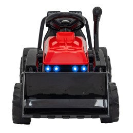 Traktor Spychacz G320 dla najmłodszych dzieci Czerwony + Ruchoma łyżka + Melodie + Klakson + Światła LED