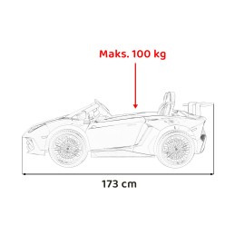 Lamborghini Aventador SV na akumulator dla 2 dzieci Niebieski + Silnik bezszczotkowy + Pompowane koła + Audio LED
