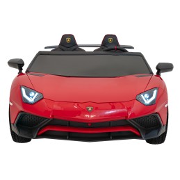 Lamborghini Aventador SV na akumulator dla 2 dzieci Czerwony + Silnik bezszczotkowy + Pompowane koła + Audio LED