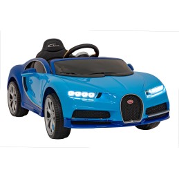 Bugatti Chiron na akumulator dla dzieci Niebieski + Pilot + Bagażnik + EVA + Amortyzatory + Audio LED