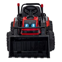 Koparka Traktor na akumulator dla dzieci Czerwony + Ruchome Ramię Łyżka + Pilot + Wolny Start + Radio FM + LED