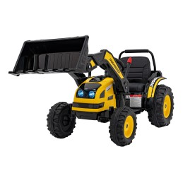 Koparka Traktor na akumulator dla dzieci Żółty + Ruchome Ramię Łyżka + Pilot + Wolny Start + Radio FM + LED