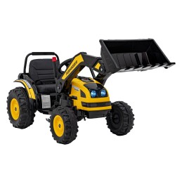 Koparka Traktor na akumulator dla dzieci Żółty + Ruchome Ramię Łyżka + Pilot + Wolny Start + Radio FM + LED