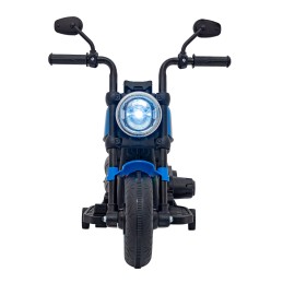Motorek Chopper FASTER na akumulator dla dzieci Niebieski + Radio FM + Panel audio + LED