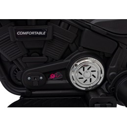 Motorek Chopper FASTER na akumulator dla dzieci Biały + Radio FM + Panel audio + LED