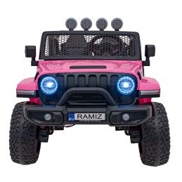 Auto terenowe OFF-ROAD 3.0 dla dzieci Różowy + Pilot + Wolny Start + Pasy + Audio LED