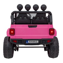 Auto terenowe OFF-ROAD 3.0 dla dzieci Różowy + Pilot + Wolny Start + Pasy + Audio LED
