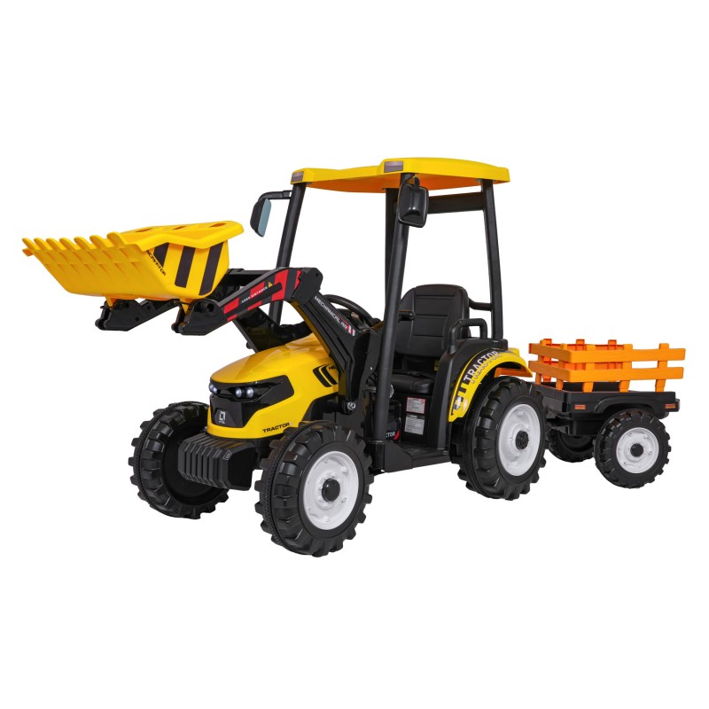 Pojazd MEGA Traktor D68 Z Przyczepką Żółty