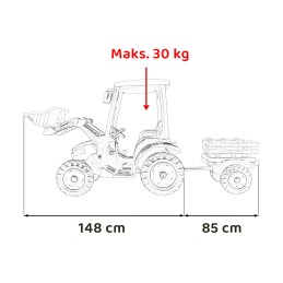 Pojazd MEGA Traktor D68 Z Przyczepką Żółty
