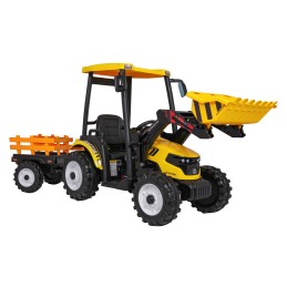 Pojazd MEGA Traktor D68 Z Przyczepką Żółty