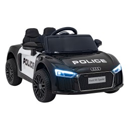 Audi R8 Policja na akumulator dla dzieci + Pilot + EVA + Wolny Start + MP3 LED