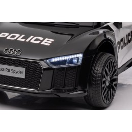 Audi R8 Policja na akumulator dla dzieci + Pilot + EVA + Wolny Start + MP3 LED