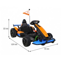 Gokart McLaren Drift na akumulator dla dzieci + Funkcja driftu + Sportowe siedzenie + Światła LED + Wolny Start + EVA