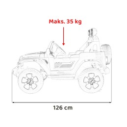 Jeep Wrangler Rubicon terenowy na akumulator dla dzieci Czarny + Pilot  + 4x4